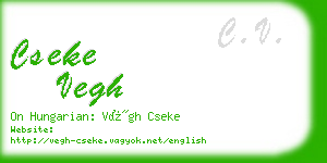 cseke vegh business card